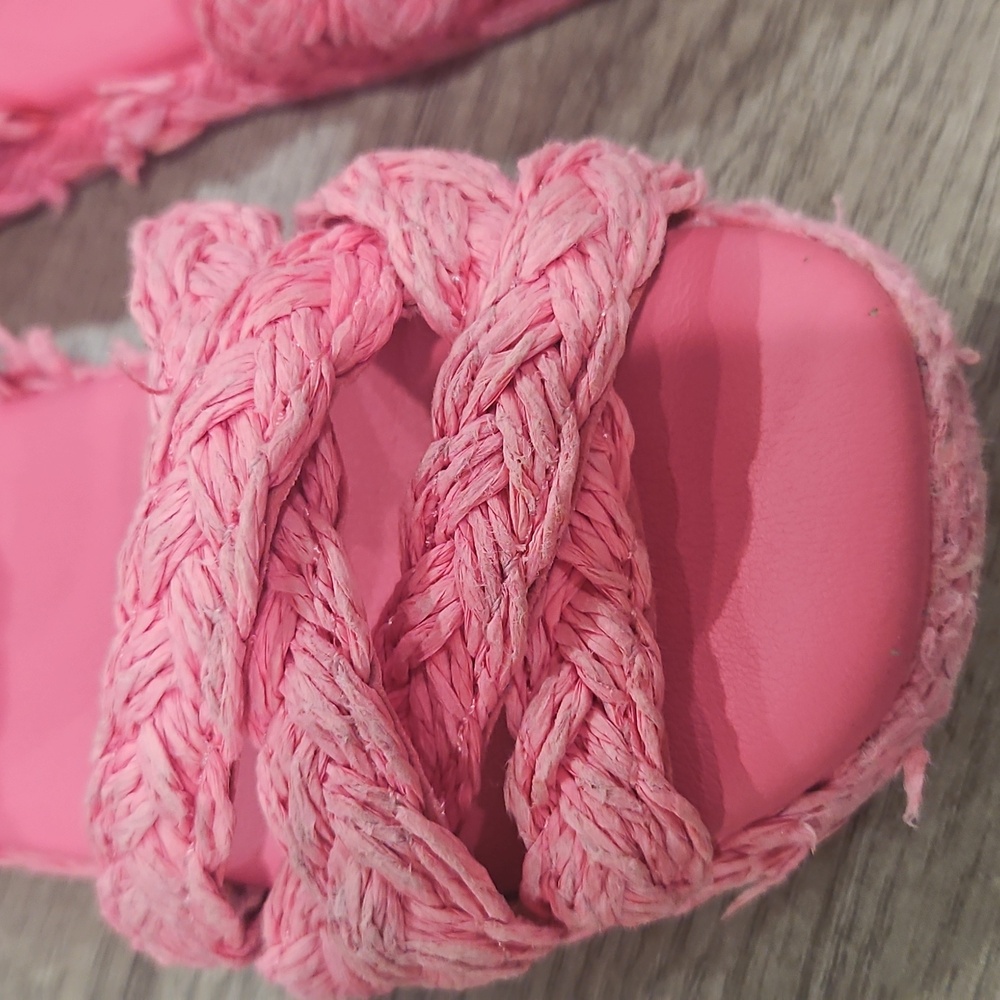 Zara Kids Pink Braided Sandals size 25 - Picture 9 of 11